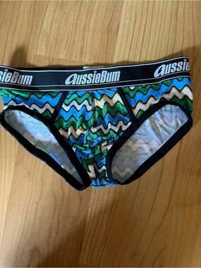 Aussiebum Men’s Modal Green Wave Print Briefs